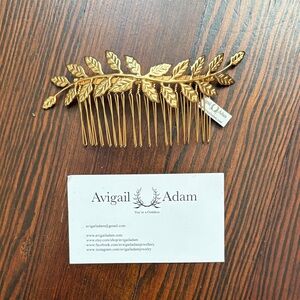 Gold Leaf Hair Comb by Avigail Adam